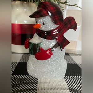 BATH & BODY WORKS WALLFLOWER PLUG WINTER SPARKLING SNOWMAN HOLDING MUG WINTER